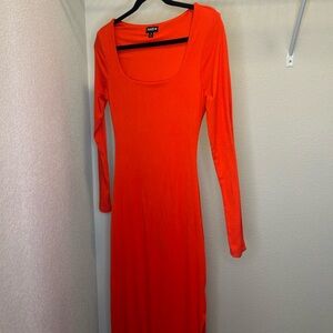 Bodycon Red/Orange floor length Dress